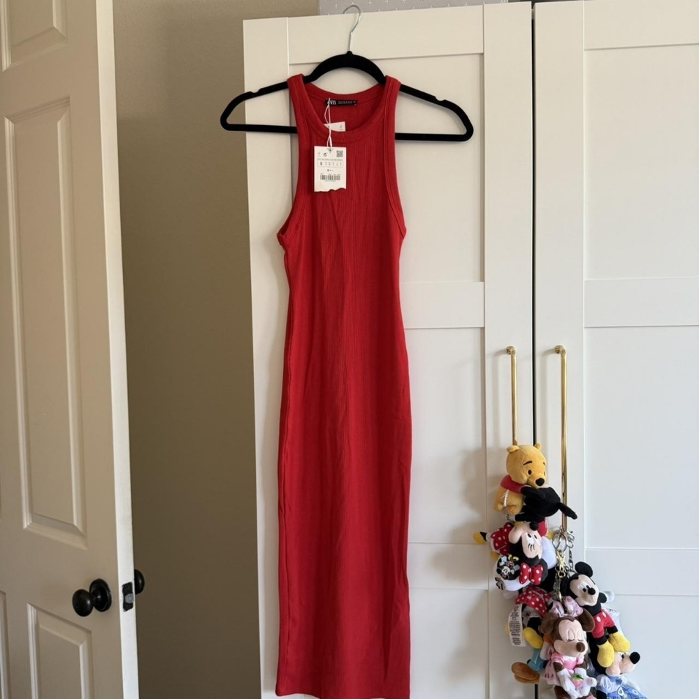 Zara Red Midi Dress